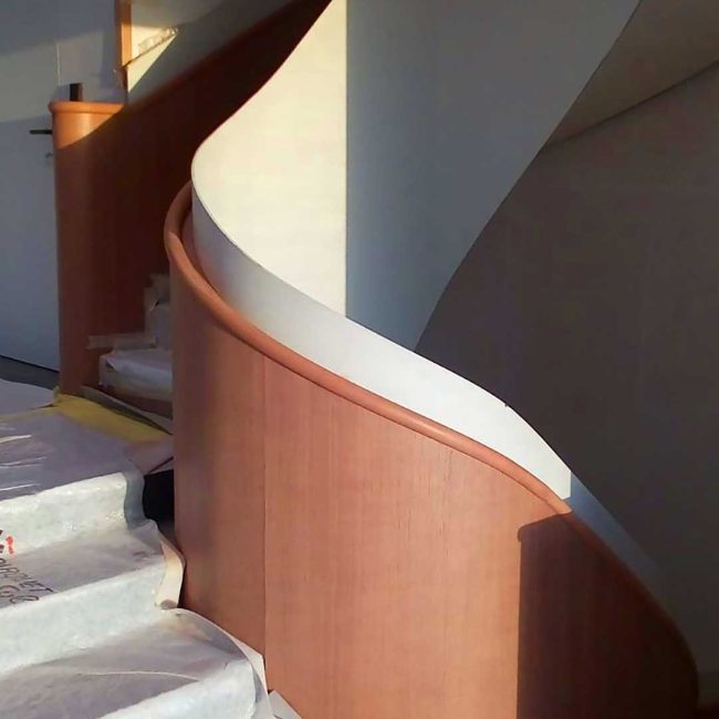 Parapetto per scala a chiacciola.