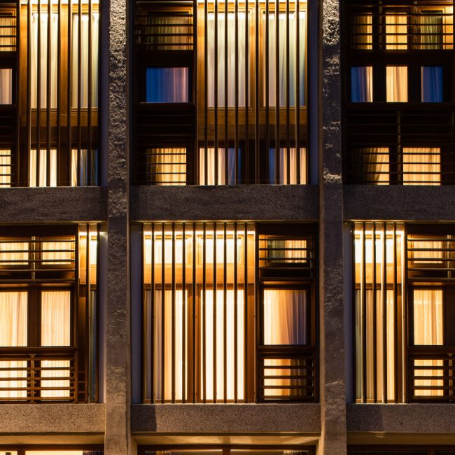 Facciata Palazzo Ex Telve ora "Luce Delle Dolomiti" a Cortina